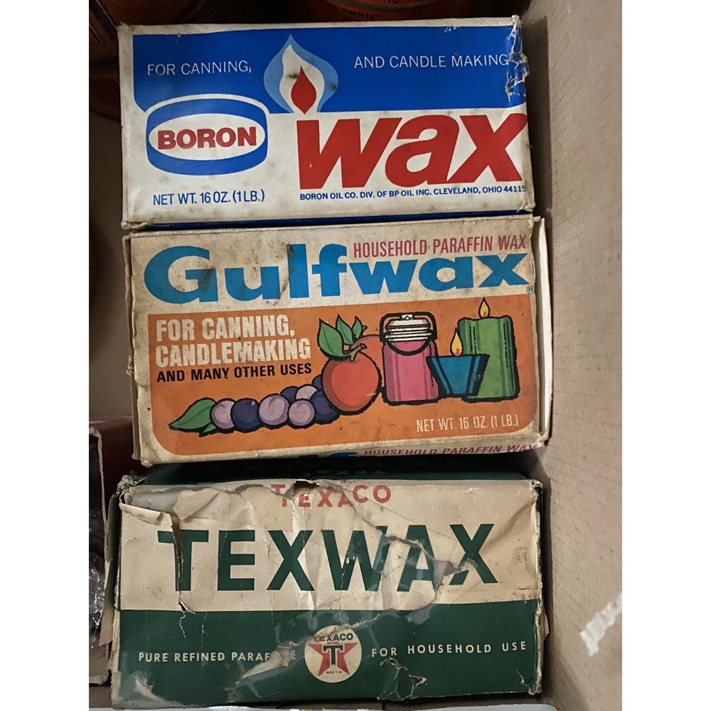 Vintage Boron Gulfwax Texaco Paraffin Wax Boxes Lot 16oz Advertising Collectible